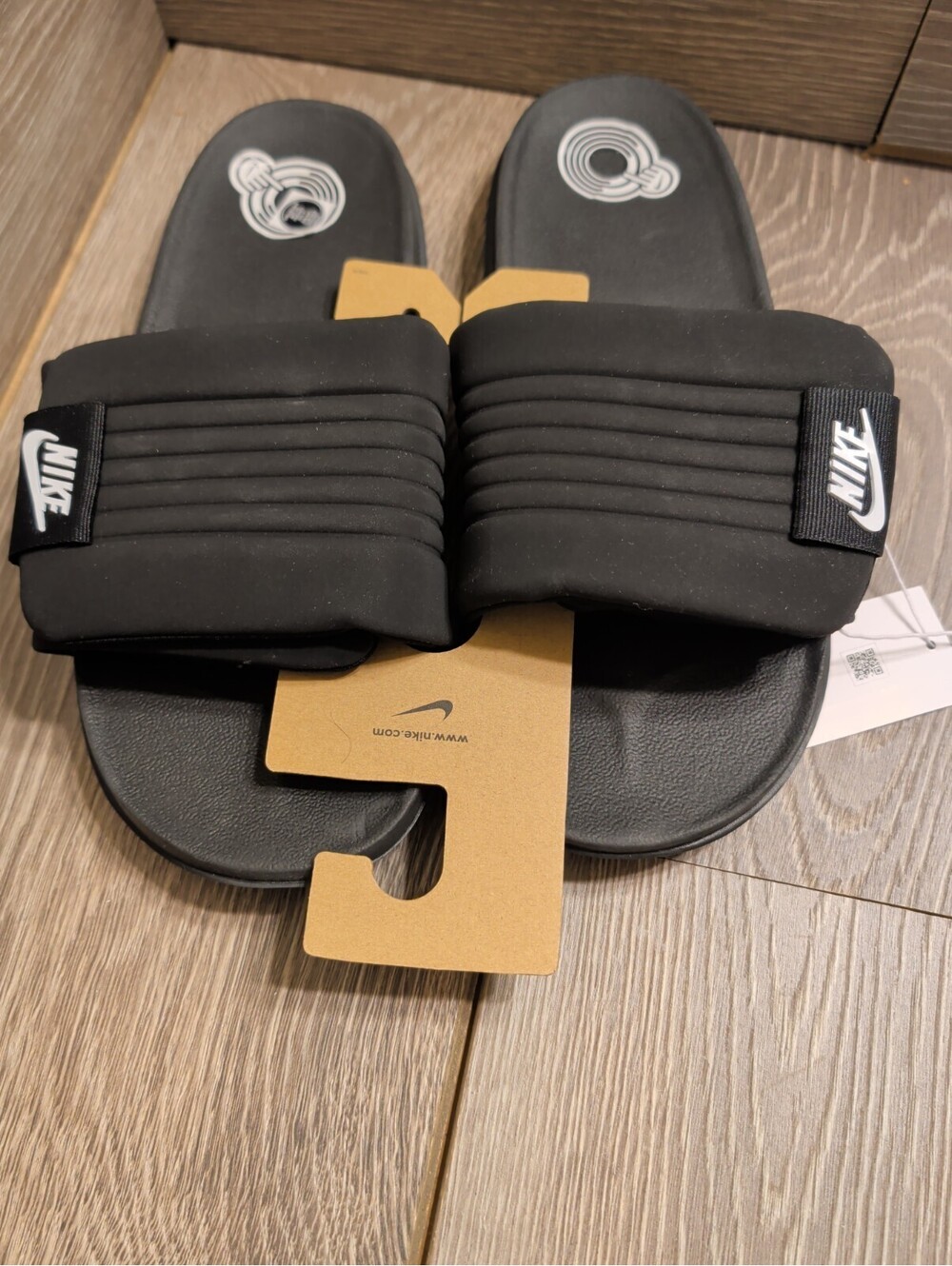 Nike Offcourt Adjust Slides Black/White Men's Size 10 NIB
